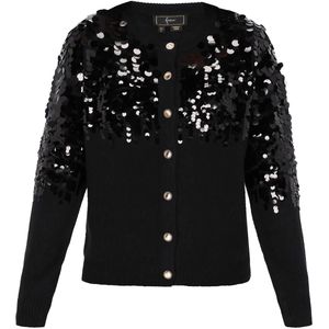 faina Gebreid vest  zwart