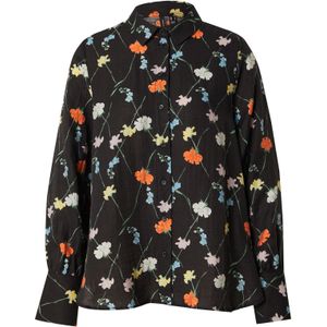 VERO MODA Blouse 'VMFLORA OLGA'  lichtblauw / oranje / zwart / wit
