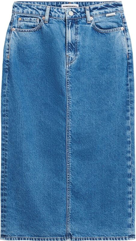 Rok - KAALYKE - Strokenrok - Denim - 3/4 Lengte, Normale Pasvorm, Ritssluiting, 5-Pocket-Style