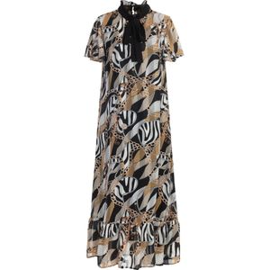 faina Jurk  beige / zwart