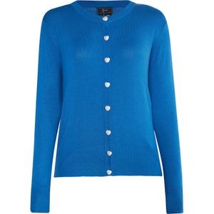 faina Gebreid vest  blauw