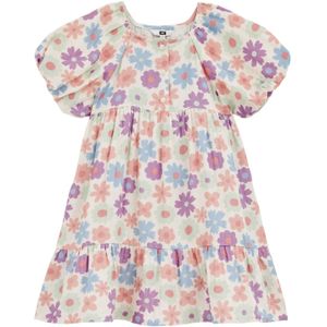 WE Fashion - Meisjes Jurk - Multikleur - Katoen - Regular Fit