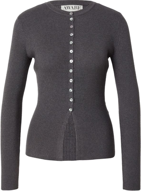 Awukino - Gebreid Vest - O-hals - Lange Mouwen - Slim Fit