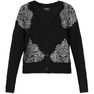 usha BLACK LABEL Gebreid vest  zwart / zilver