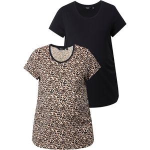 Ulla Popken Shirt  abrikoos / zwart