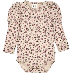Müsli by GREEN COTTON Rompertje/body  beige / donkergroen / pink