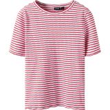 LMTD T-Shirt - NlfSeher - Hibiscus/Wit m. Pointelle - LMTD - 7-8 jaar (122-128) - T-Shirts