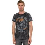 Rusty Neal - T-shirt - Gewassen - Doodshoofdprint