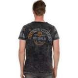 Rusty Neal - T-shirt - Gewassen - Doodshoofdprint