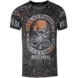 Rusty Neal - T-shirt - Gewassen - Doodshoofdprint