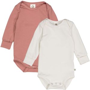 Müsli by GREEN COTTON Rompertje/body  pink / wit