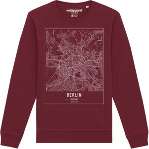 Watapparel Sweatshirt ' City maps Berlin Landkarte '  bourgogne / wit gemêleerd