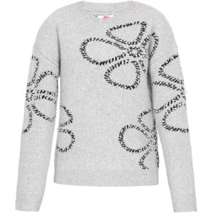 MYMO Oversized trui  lichtgrijs / zwart