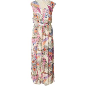 Jurk - V-hals - Gevoerde Zoom - Bloemenprint - Mouwloos - 7/8 Lengte - Getailleerd