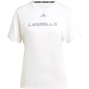 ADIDAS PERFORMANCE Functioneel shirt 'Les Mills'  grijs / wit