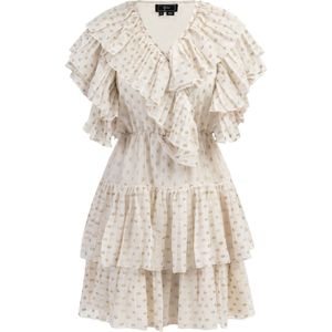 faina Jurk 'Minya'  goud / zilvergrijs / wolwit