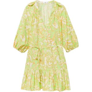 MANGO Jurk 'CLAVEL'  limoen / oranje / wit