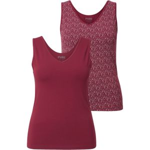 Ulla Popken Onderhemd  donkerrood / wit