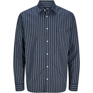JACK & JONES Overhemd 'RDDLESNER'  navy / wit