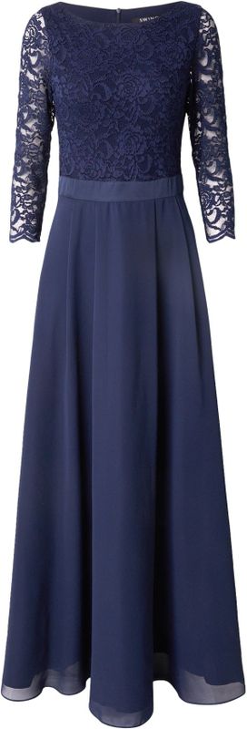 SWING - Avondjurk - Marine - Lang/maxi - Getailleerd - Driekwart Mouw