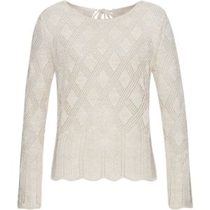 Gebreide Trui - Goudkleur - Glitterdetails - Ronde Hals - Lange Mouwen