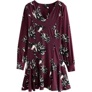 Next Jurk  bourgogne / zwart / wit