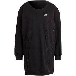 Jurk - Sweatstof - Effen - Ronde Hals - Knielengte - Losse Pasvorm - Lange Mouw