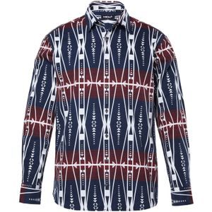 Men Plus Overhemd  navy / rood / wit