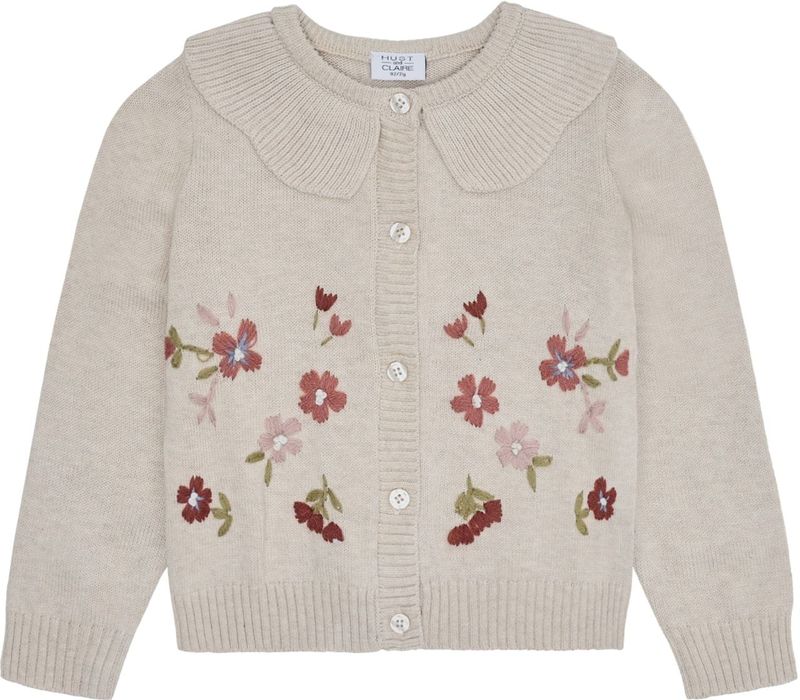 Hust & Claire Gebreid vest 'Camilia'  grijs / groen / rosa / rood