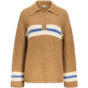 OBJECT Trui 'OBJGalia'  navy / cognac / natuurwit