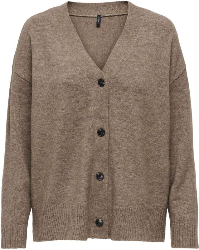 ONLY Gebreid vest 'ONLHOUSTON'  grijs gemêleerd