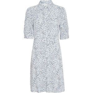 ICHI Blousejurk 'Aya'  blauw / wit