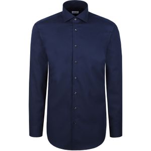 Seidensticker - Businessoverhemd - Donkerblauw - Regular 1/1 Kentkraag Structuur