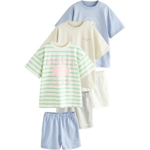 Next Nachtkledij  lichtblauw / greige / lichtgroen / wit