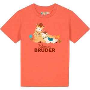watabout.kids Shirt 'Lama Kleiner Bruder'  blauw / oranje / pasteloranje / wit