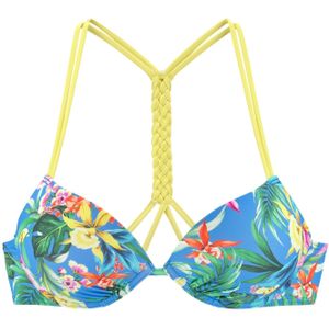 Venice Beach - Hanni - Push-up Bikini - Blauw - Gedessineerd - Gevlochten Details