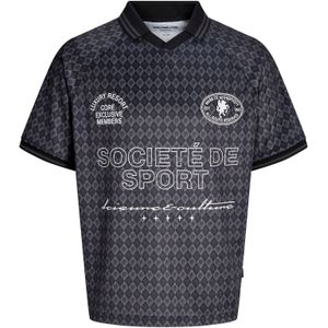 JACK & JONES Shirt  grijs / zwart / wit