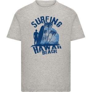 F4NT4STIC Shirt 'Hawaii Surf Beach Summer'  azuur / donkerblauw / grijs gemêleerd