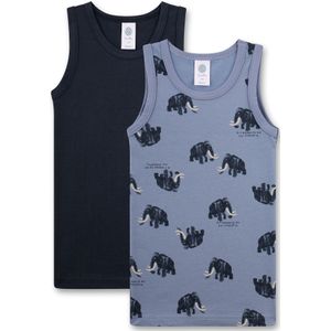 Sanetta Onderhemd  crème / nachtblauw / duifblauw