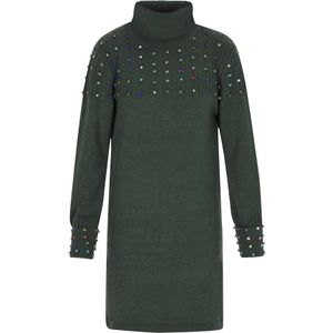 faina Gebreide jurk  blauw / spar / lichtgroen / zilver