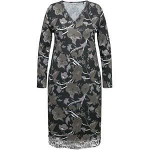 Ulla Popken Nachthemd  grijs / zwart / wit