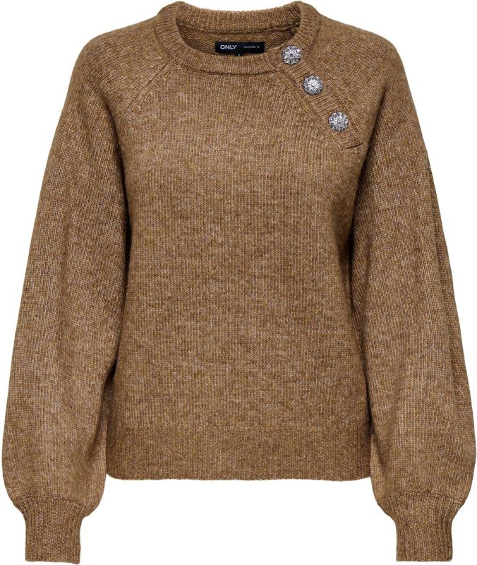 Only - ONLLAUREN LIFE - Gebreide Trui - Cocoa Créme - Lange Mouwen