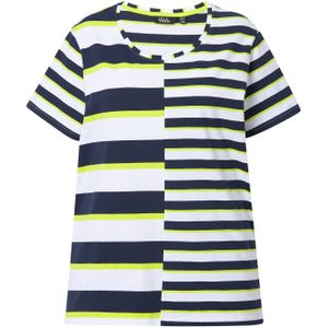 Ulla Popken Shirt  navy / citroen / wit