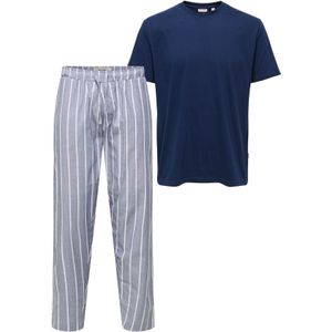 Only & Sons Pyjama lang 'ONSBillie'  blauw / donkerblauw / wit