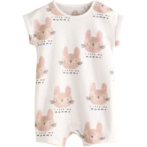 Next Rompertje/body  ecru / pitaja roze / zwart