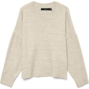 VERO MODA - VMBOOM - Trui - Crème - Losse Pasvorm - V-hals