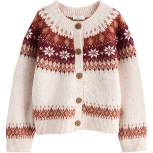 Next Gebreid vest  ecru / bordeaux / roestrood