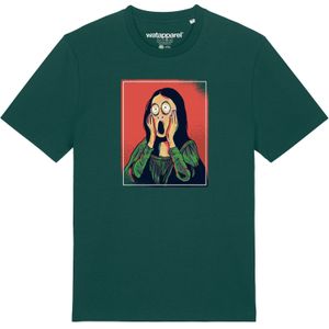 Watapparel Shirt 'Mona Lisa Scream'  donkergroen / gemengde kleuren