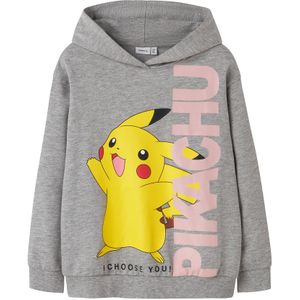 NAME IT Sweatshirt 'NKFNISARA POKEMON'  geel / grijs gemêleerd / poederroze / zwart