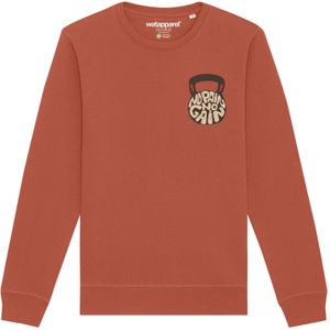 Watapparel Sweatshirt 'No Pain, no Gain 01'  beige / lichtbruin / oranje